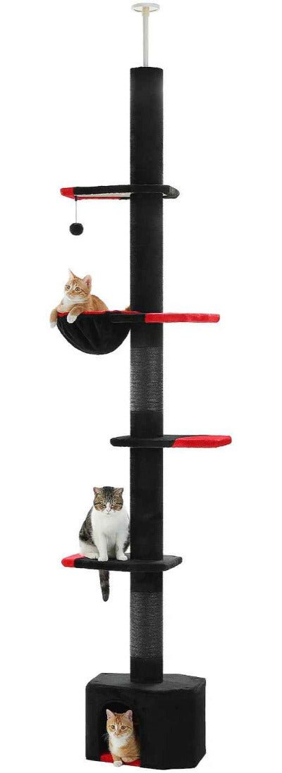 Grand arbre a chat / Hauteur réglable - 229 à 275 cm noir