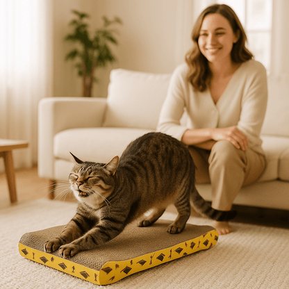 Griffoir en carton pour chat réversible - Chat - Mellow