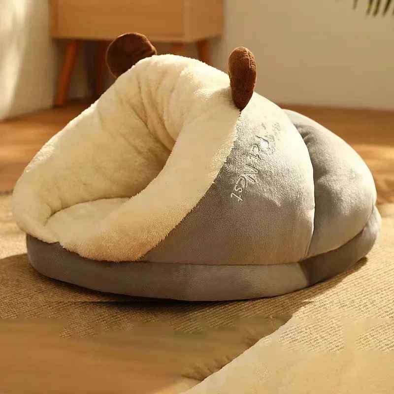 niche pour chat gris