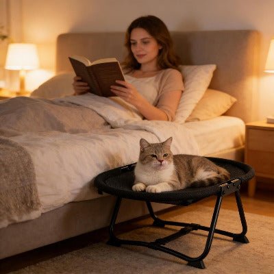 hamac chat sur pied | Lit de Camp Pliable - Chat - Mellow