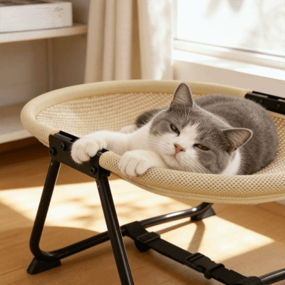 hamac chat sur pied | Lit de Camp Pliable - Chat - Mellow
