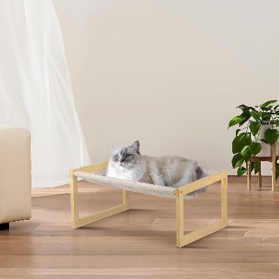 hamac pour chat sur pied | Velours et Pin Massif - Chat - Mellow