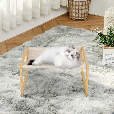 hamac pour chat sur pied | Velours et Pin Massif - Chat - Mellow