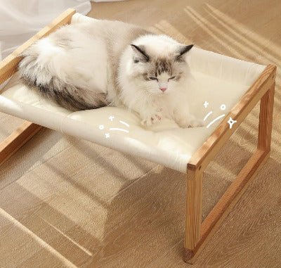 hamac pour chat sur pied | Velours et Pin Massif - Chat - Mellow