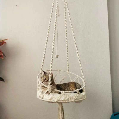 Hamac Suspendu Chat | Bohème Macramé - Chat - Mellow