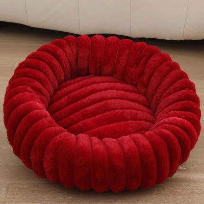 Lit moelleux pour Chat / Forme Beignet - rouge