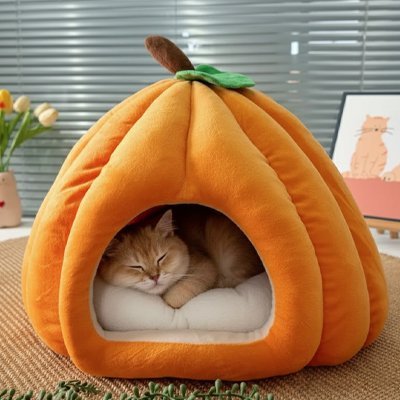 Niche à chat | Citrouille Moelleuse - Chat-Mellow