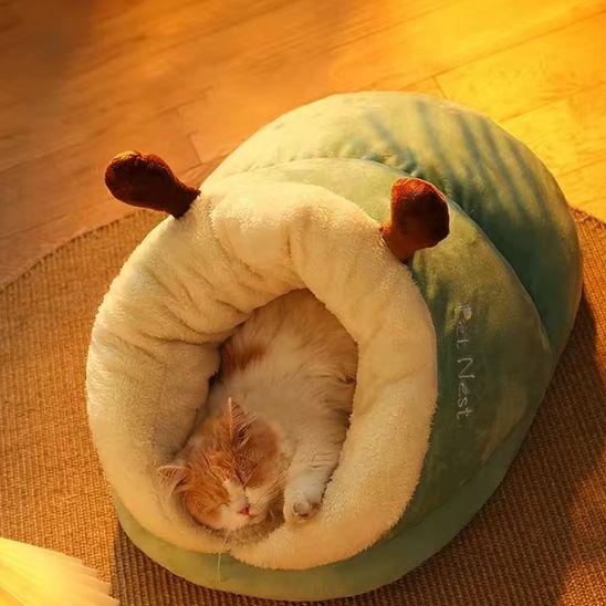 niche pour chat et chat qui dort