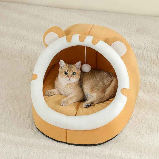 niche pour chat jaune