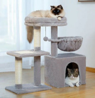 Petit arbre a chat | Compact 73cm avec deux chats