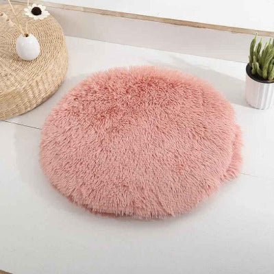 tapis de lit chat peluche rose