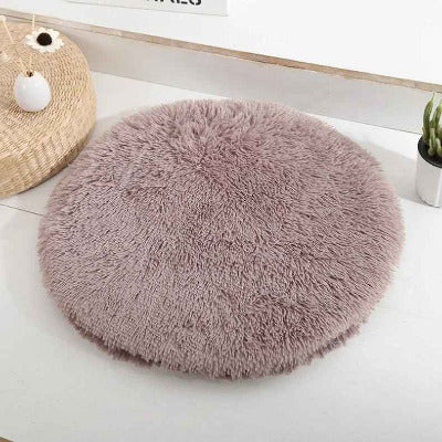 tapis de lit chat peluche brun