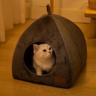 Tente à chat | Confort Design Igloo avec un chat à l'intérieur