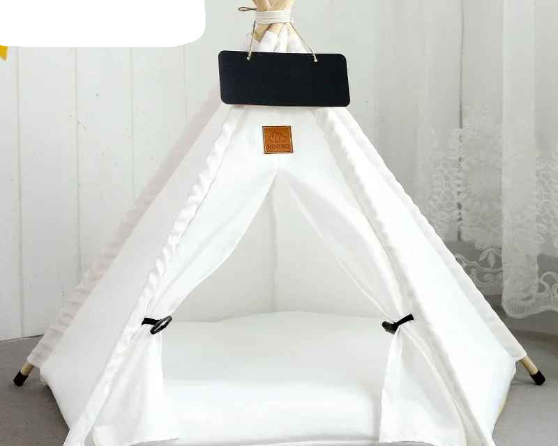 toile blanc tente tipi chat