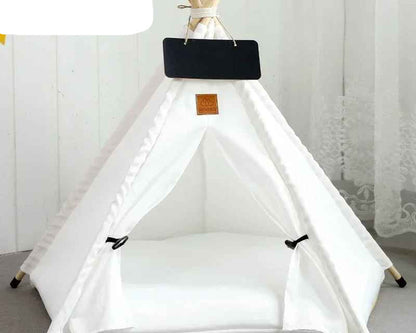 toile blanc tente tipi chat