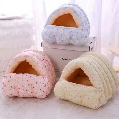 trois coloris lit pour chat grotte